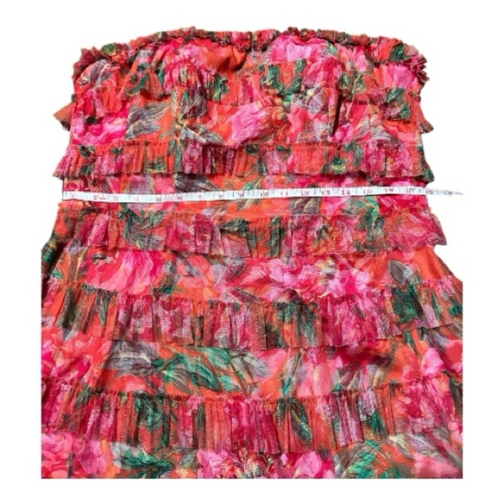 Mac Duggal  Multicolor Strapless Floral Micro Ruffle Dress ALTERED - 14 - Picture 7 of 12
